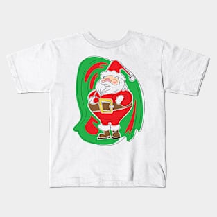 Abstract print art style Santa Kids T-Shirt